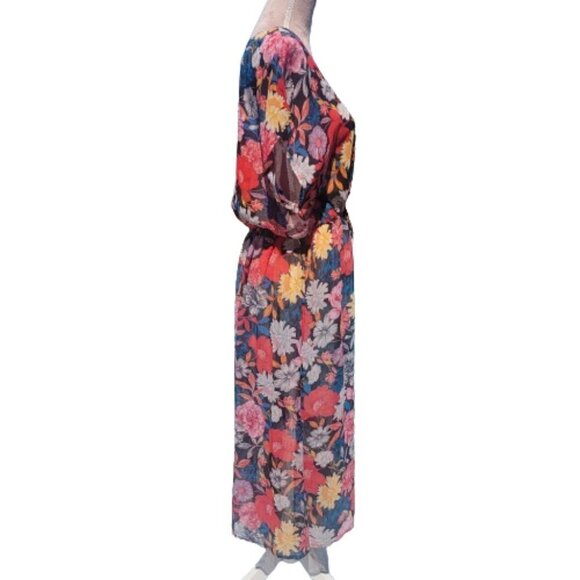 Time and Tru Flora Chiffon Midi Swimsuit Cover Up, Size L (12-14) NEW with Tag - Picture 5 of 11